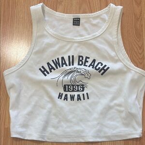 Shein White Hawaii Beach Tank Top